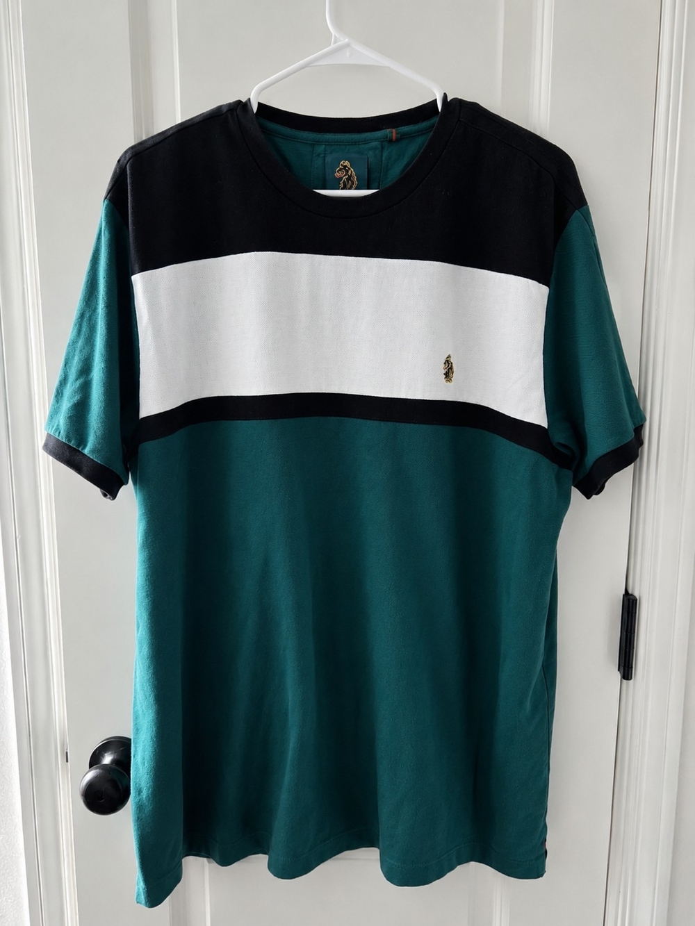 LUKE SPORT 1977 Men’s Large Size 3 Colorblock T Shirt Green Black White